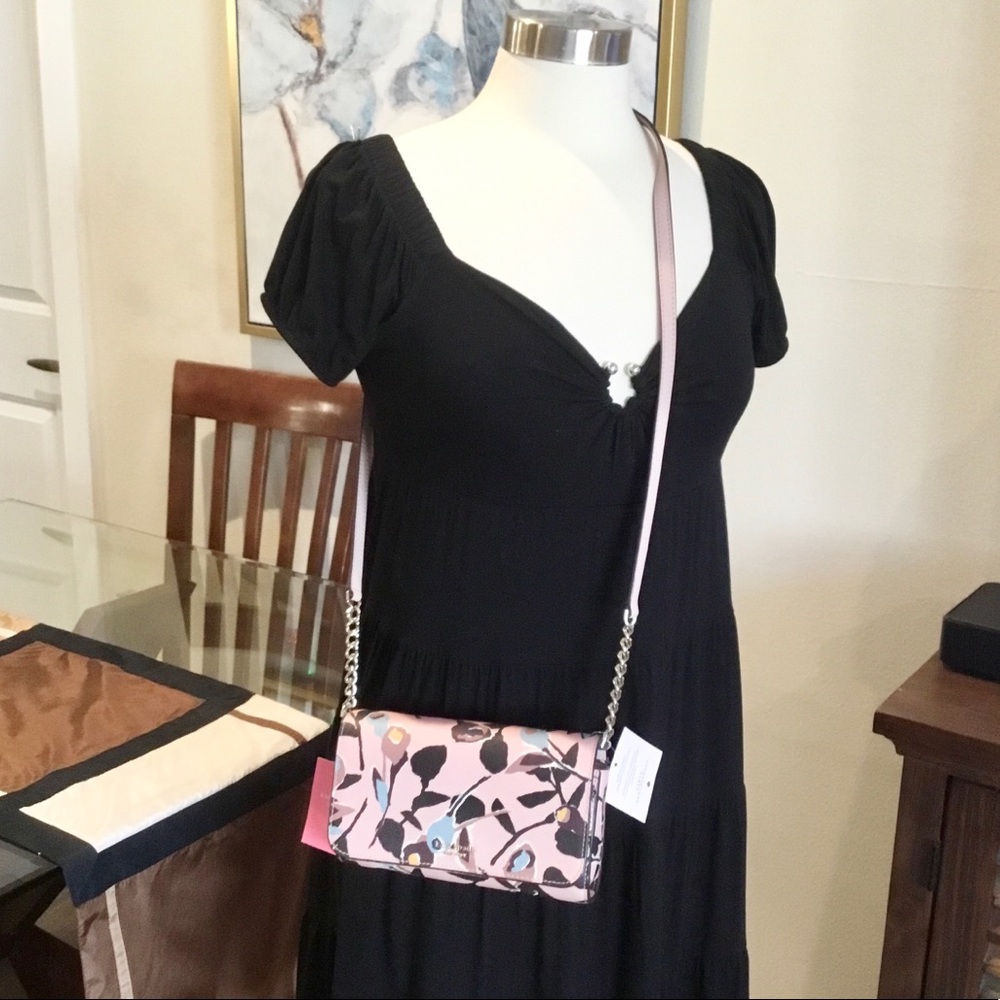 KATE SPADE FLORAL PRINT SAFFIANO LEATHER CROSSBODY